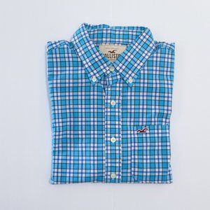 Hollister long sleeve button up / shirt plaid - L